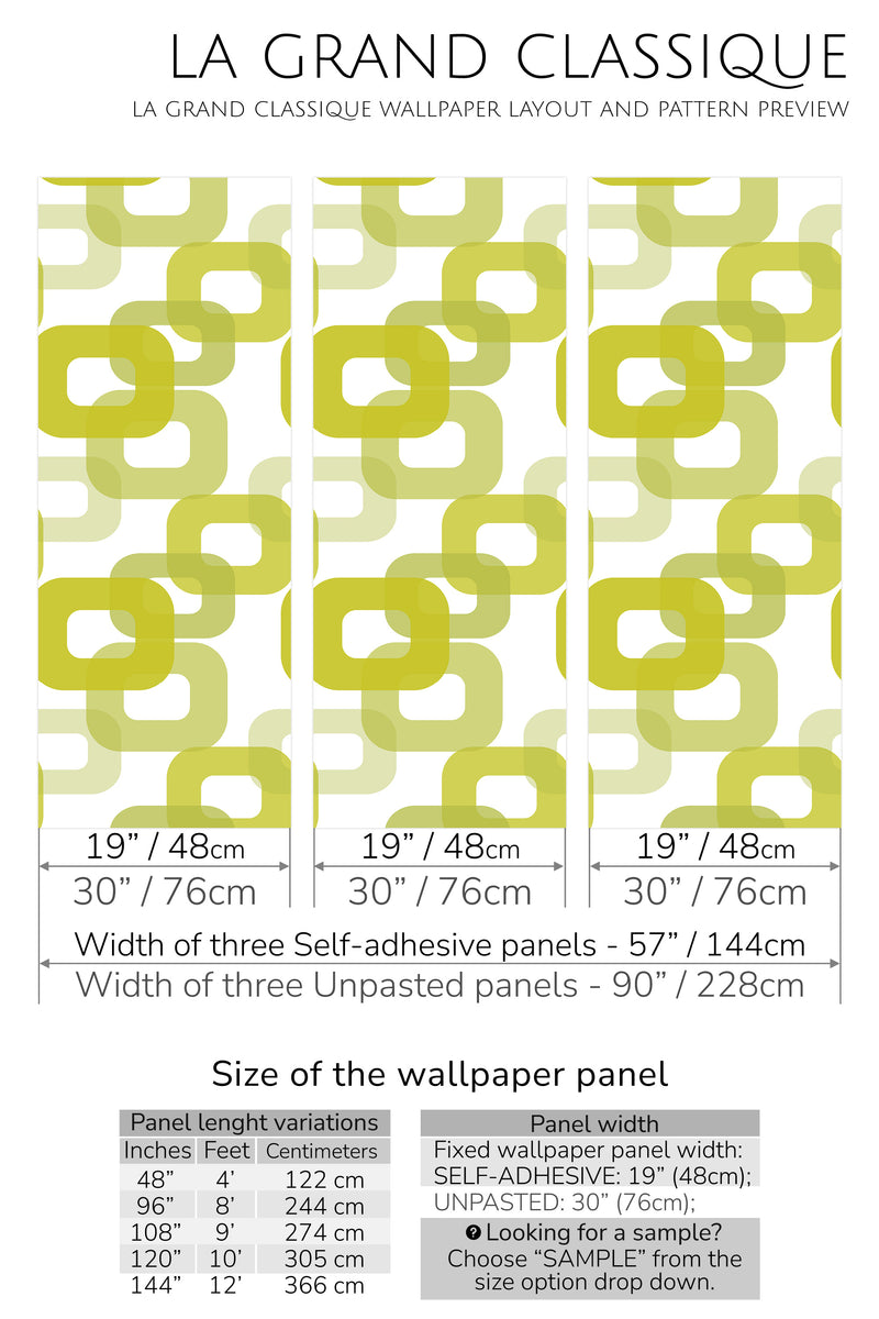 60s retro print peel and stick wallpaper specifiation