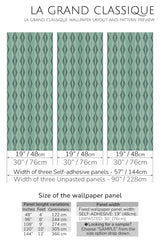 retro green peel and stick wallpaper specifiation