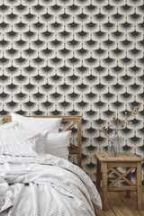 simple bedroom bed nightstand decorative vase big swan wall decor