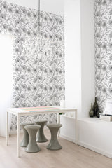 self adhesive wallpaper big luxury floral pattern dining room table chandelier home decor