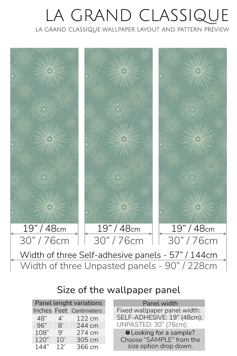 green star peel and stick wallpaper specifiation