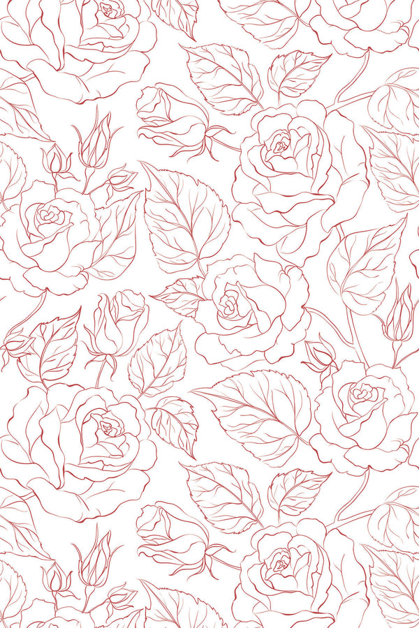 Retro rose line art