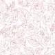 Retro rose line art Wallpaper