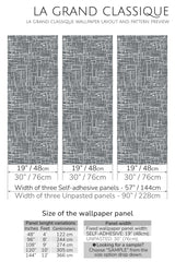 vintage abstract grid peel and stick wallpaper specifiation