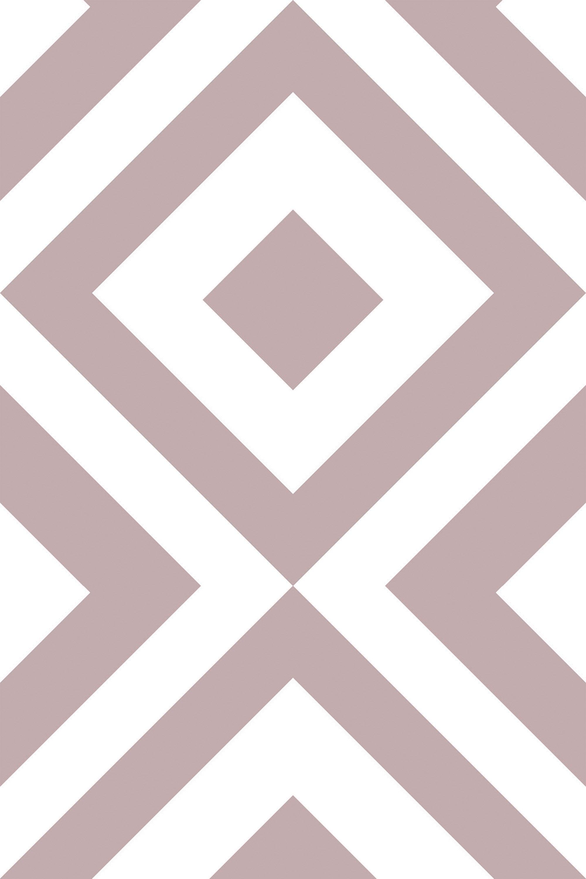 Geometric square pattern with a repetitive design of layered squares, alternating beige and white. Peel and stick removable wallpaper.