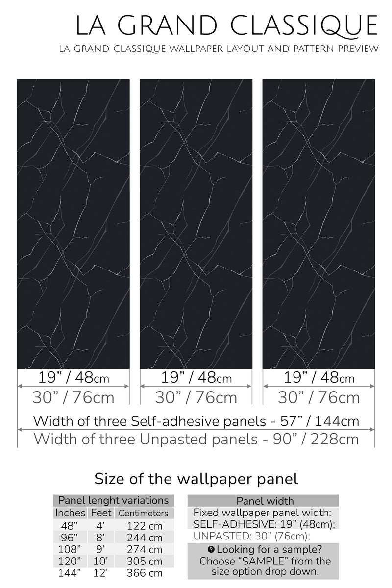 black blue marble peel and stick wallpaper specifiation