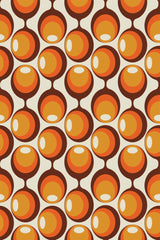 orange retro circle wallpaper pattern repeat