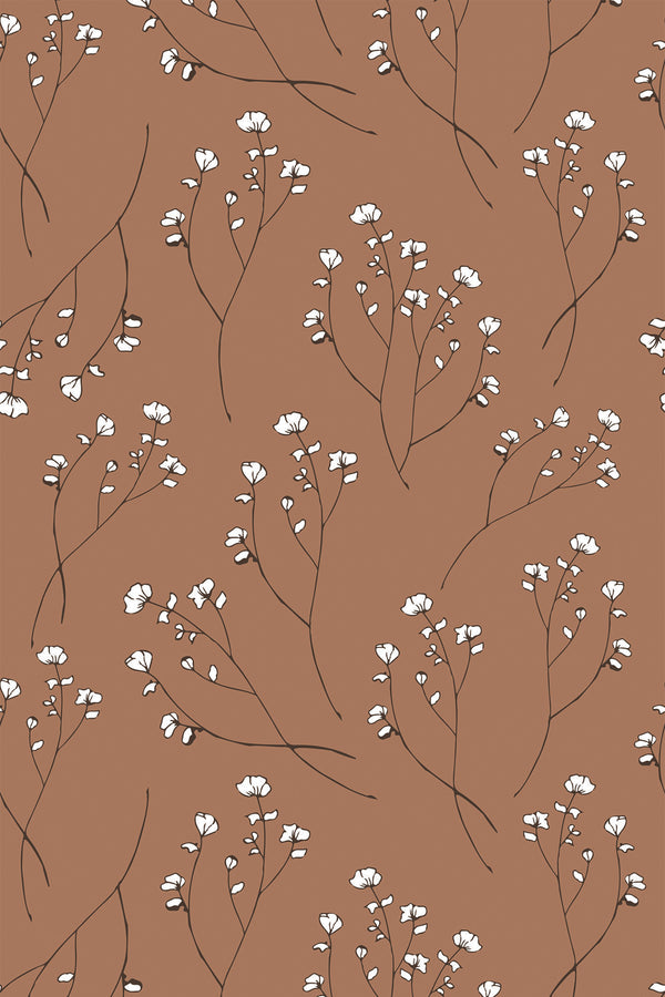 delicate neutral floral wallpaper pattern repeat