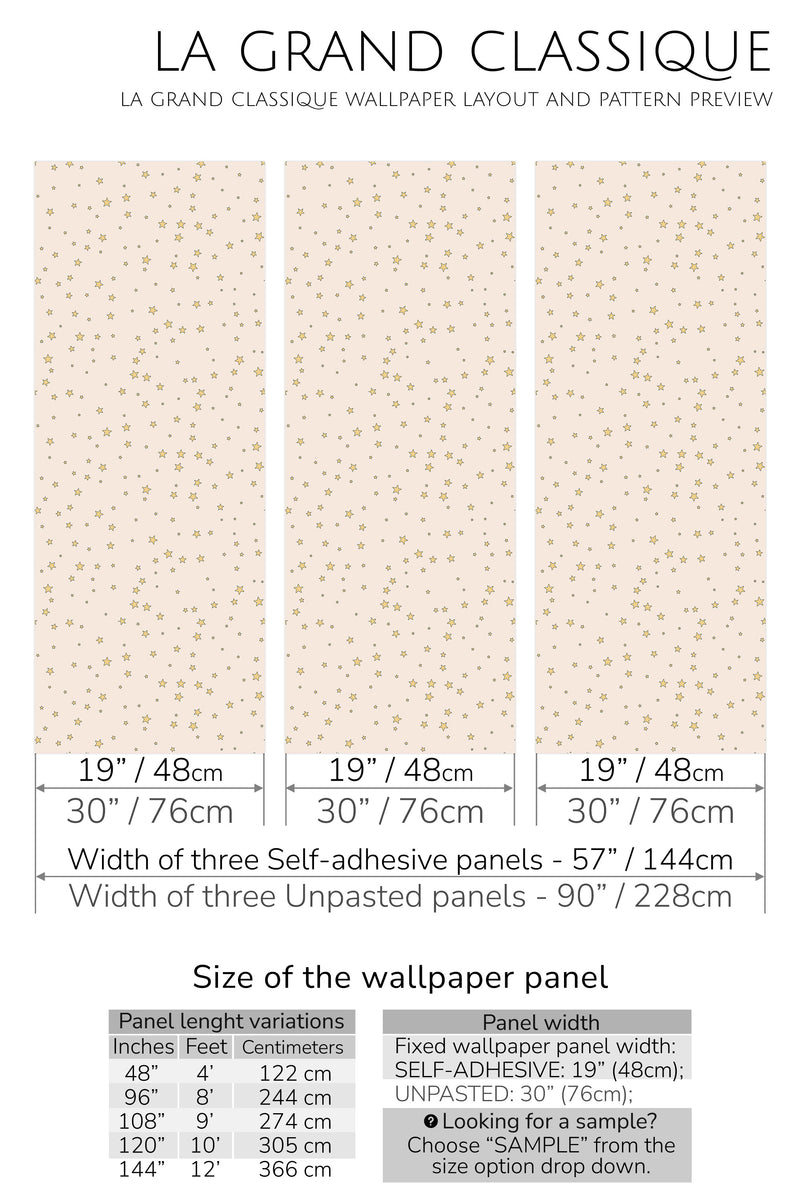 nursery stars peel and stick wallpaper specifiation