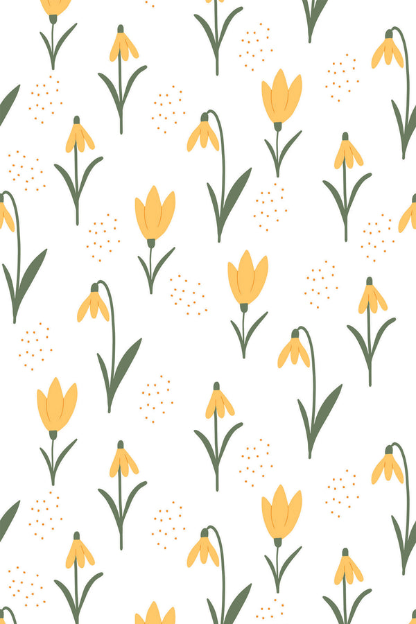yellow tulip wallpaper pattern repeat