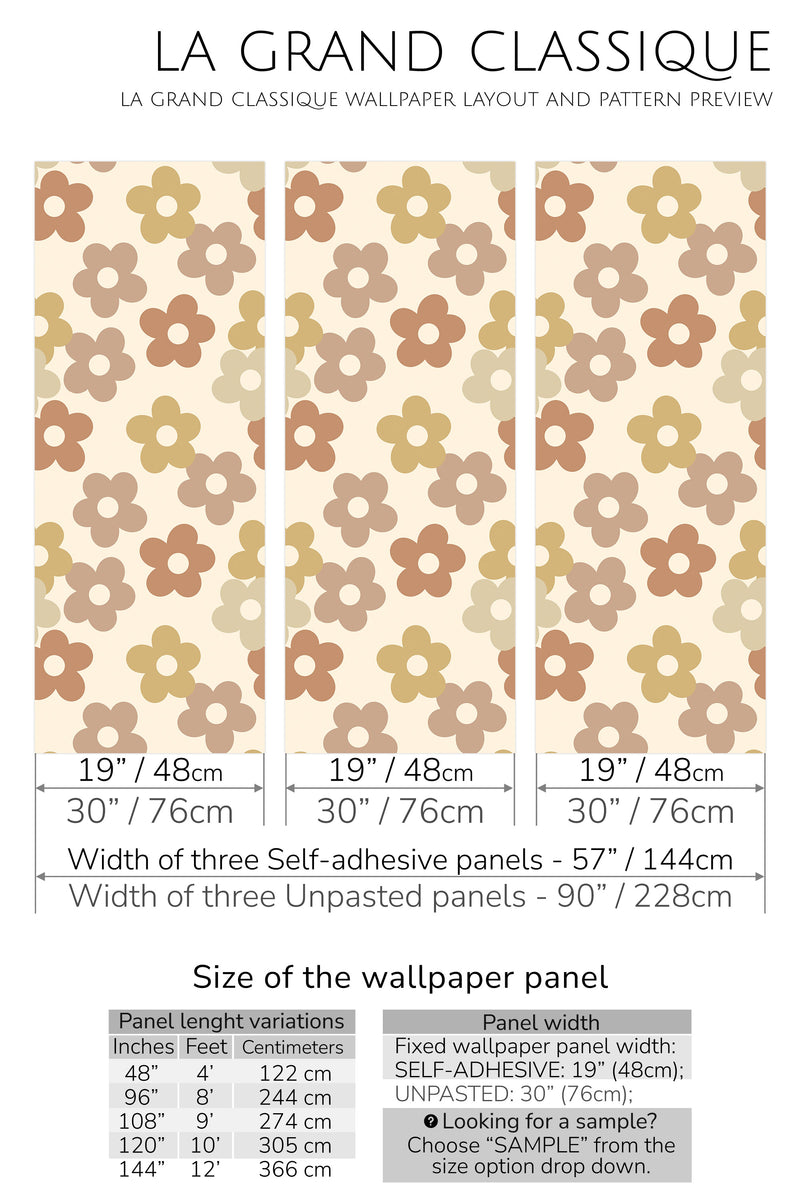 simple floral peel and stick wallpaper specifiation