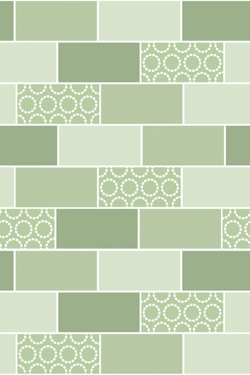 green tile wallpaper pattern repeat