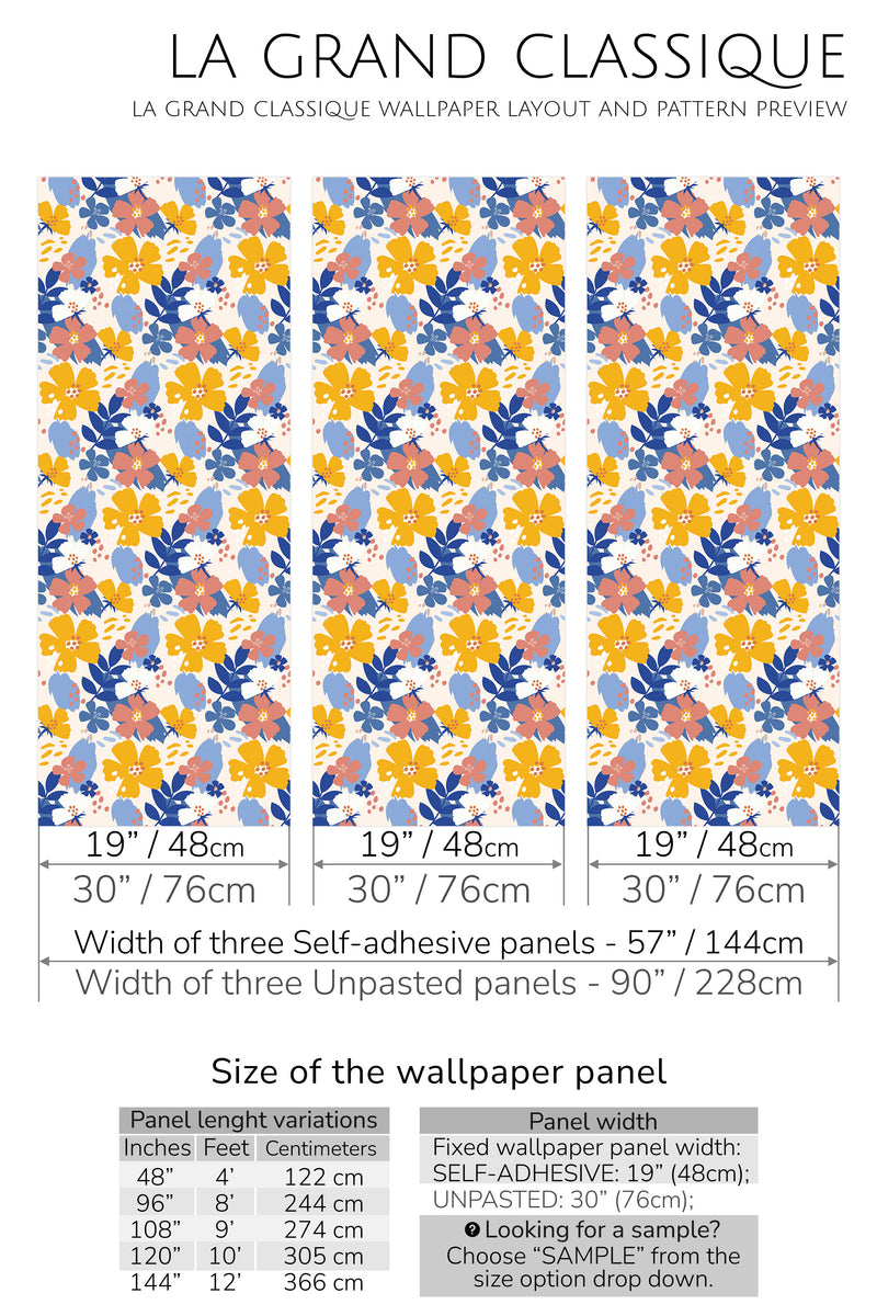 colorful spring peel and stick wallpaper specifiation