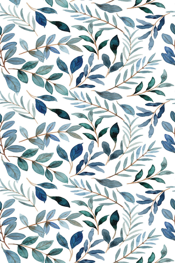 Blue watercolor Leaf