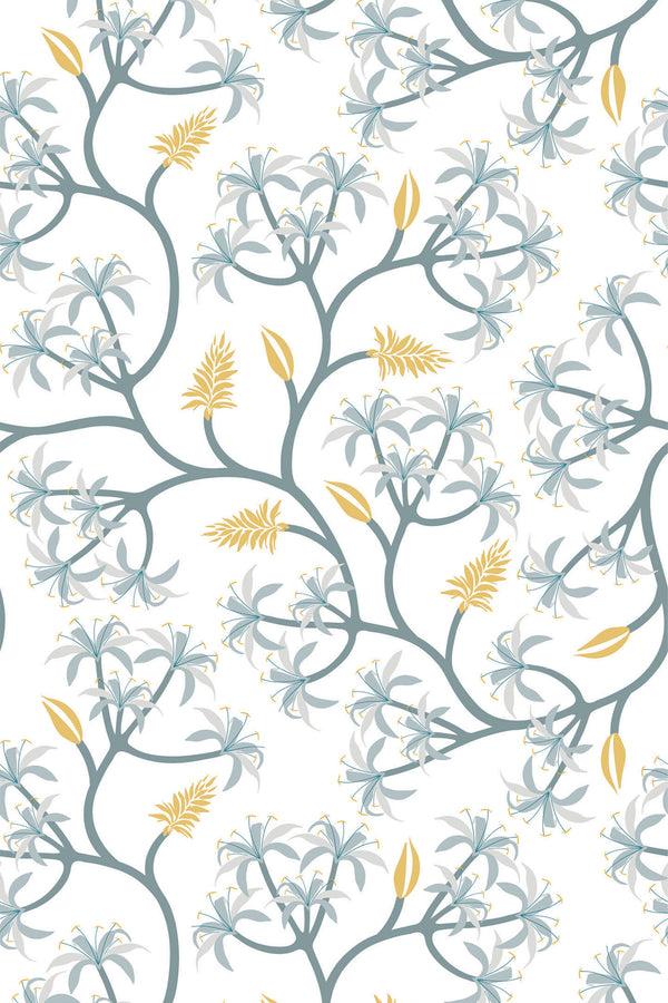 blue seamless floral wallpaper pattern repeat