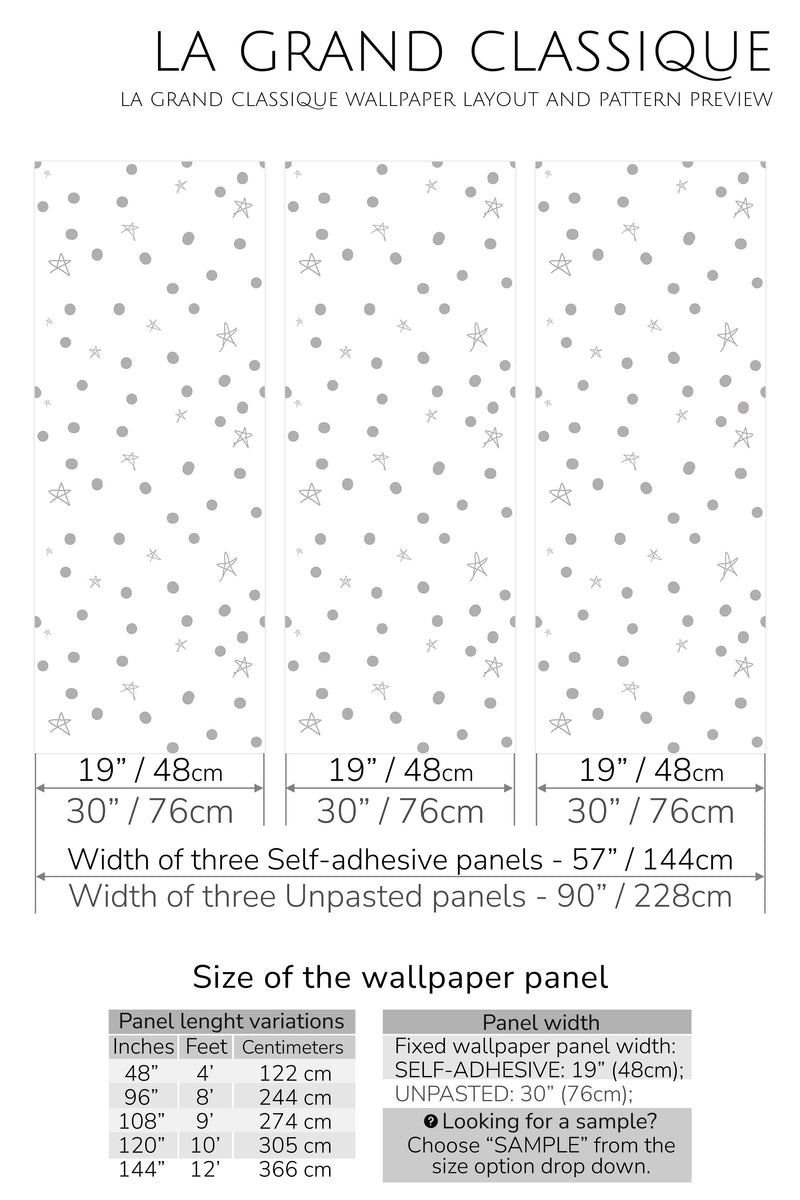 stars peel and stick wallpaper specifiation