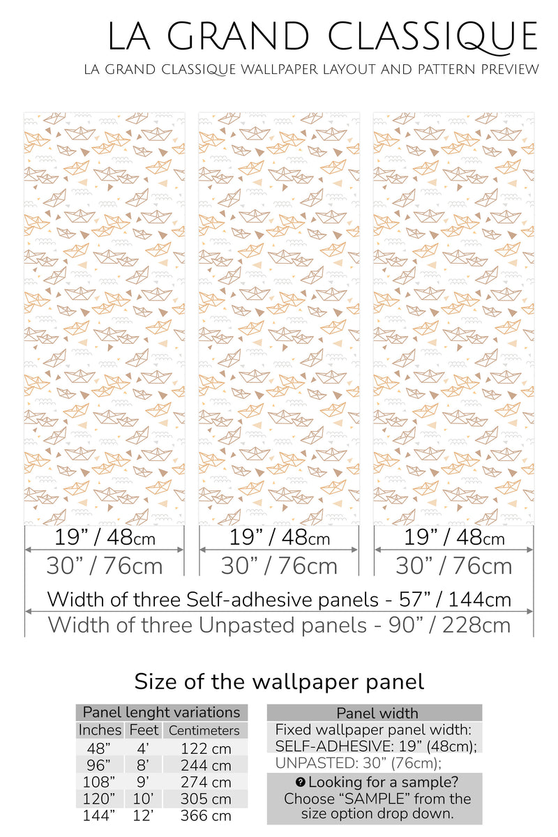 paper ship peel and stick wallpaper specifiation