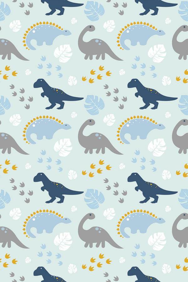 blue dinosaur wallpaper pattern repeat