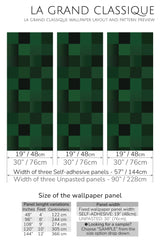 dark green tile peel and stick wallpaper specifiation