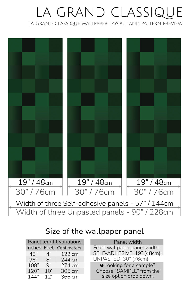 dark green tile peel and stick wallpaper specifiation