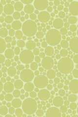 Pattern of overlapping green circles on a lighter green background, varying in size to create a dense, bubble-like effect. Peel and stick removable wallpaper.