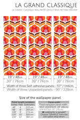 retro flower peel and stick wallpaper specifiation