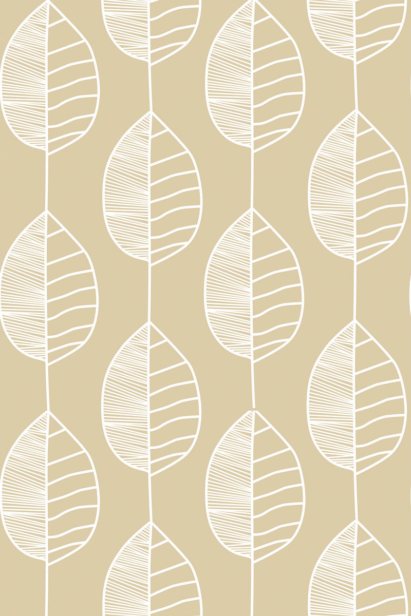 leaves line art wallpaper pattern repeat