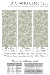 leaf line art peel and stick wallpaper specifiation