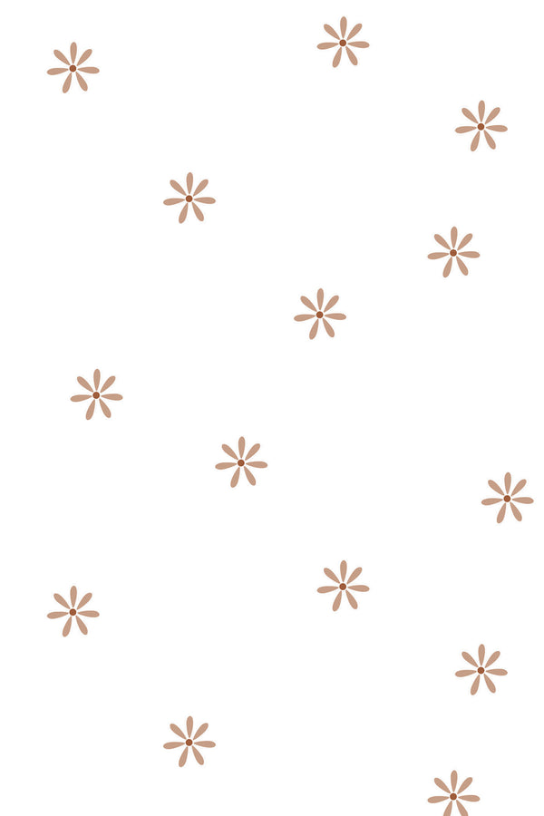 beige minimal daisy wallpaper pattern repeat