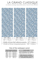 tiny blue floral peel and stick wallpaper specifiation