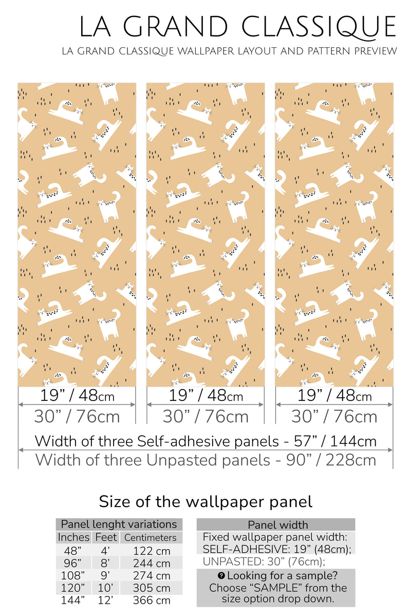 cats peel and stick wallpaper specifiation