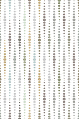 A pattern of vertical rows of colored dots ranging from dark to light hues on a neutral background, peel and stick removable wallpaper.