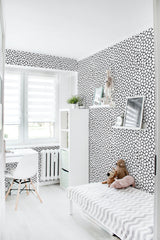 removable wallpaper stone dots pattern kids room desk bed bookshelf toys