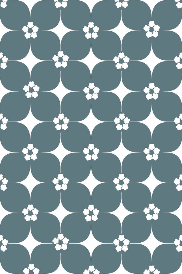 mid-century floral wallpaper pattern repeat