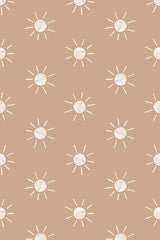 Hand drawn boho sun