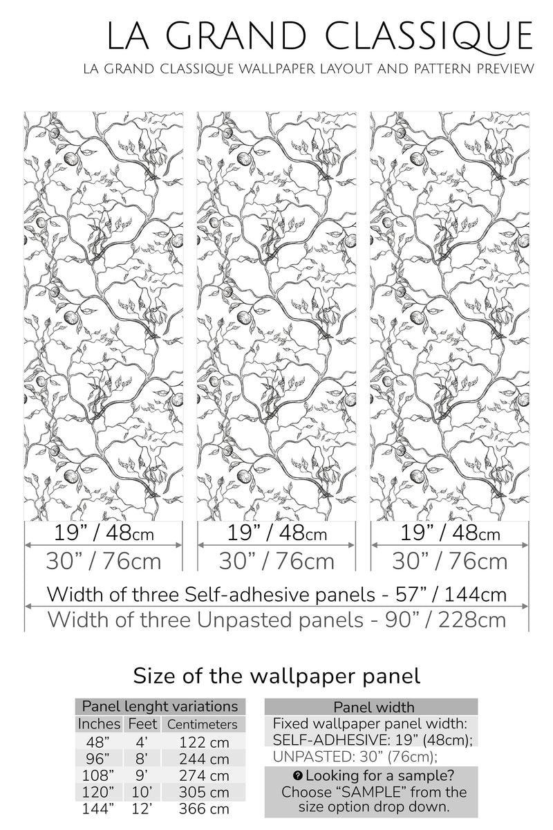 japanese tree peel and stick wallpaper specifiation