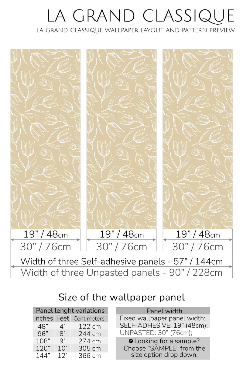 tulip peel and stick wallpaper specifiation