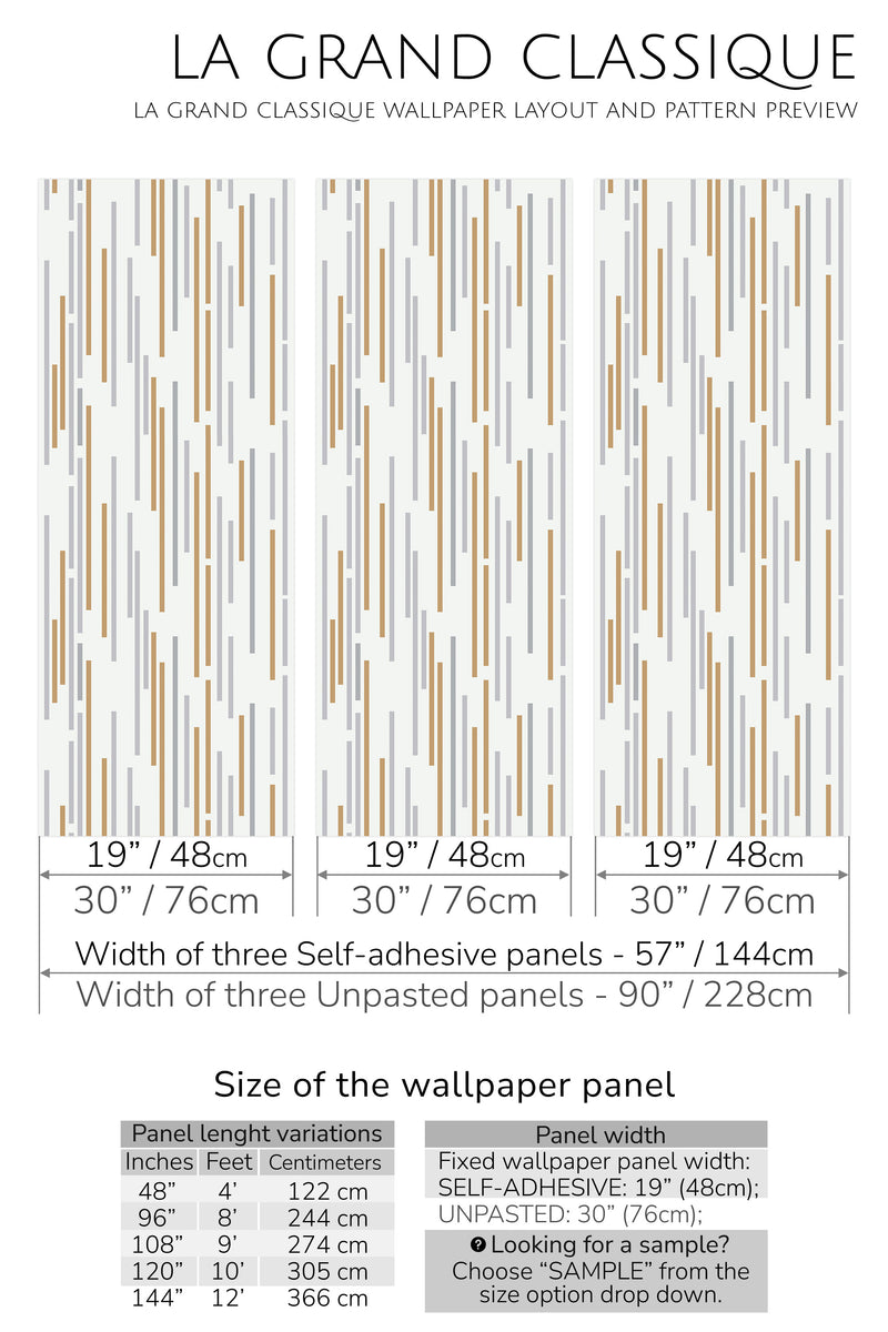 neutral stripe peel and stick wallpaper specifiation
