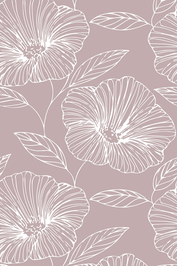 floral line art wallpaper pattern repeat