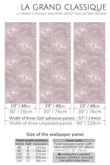 floral line art peel and stick wallpaper specifiation