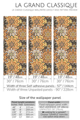 colorful mandala peel and stick wallpaper specifiation