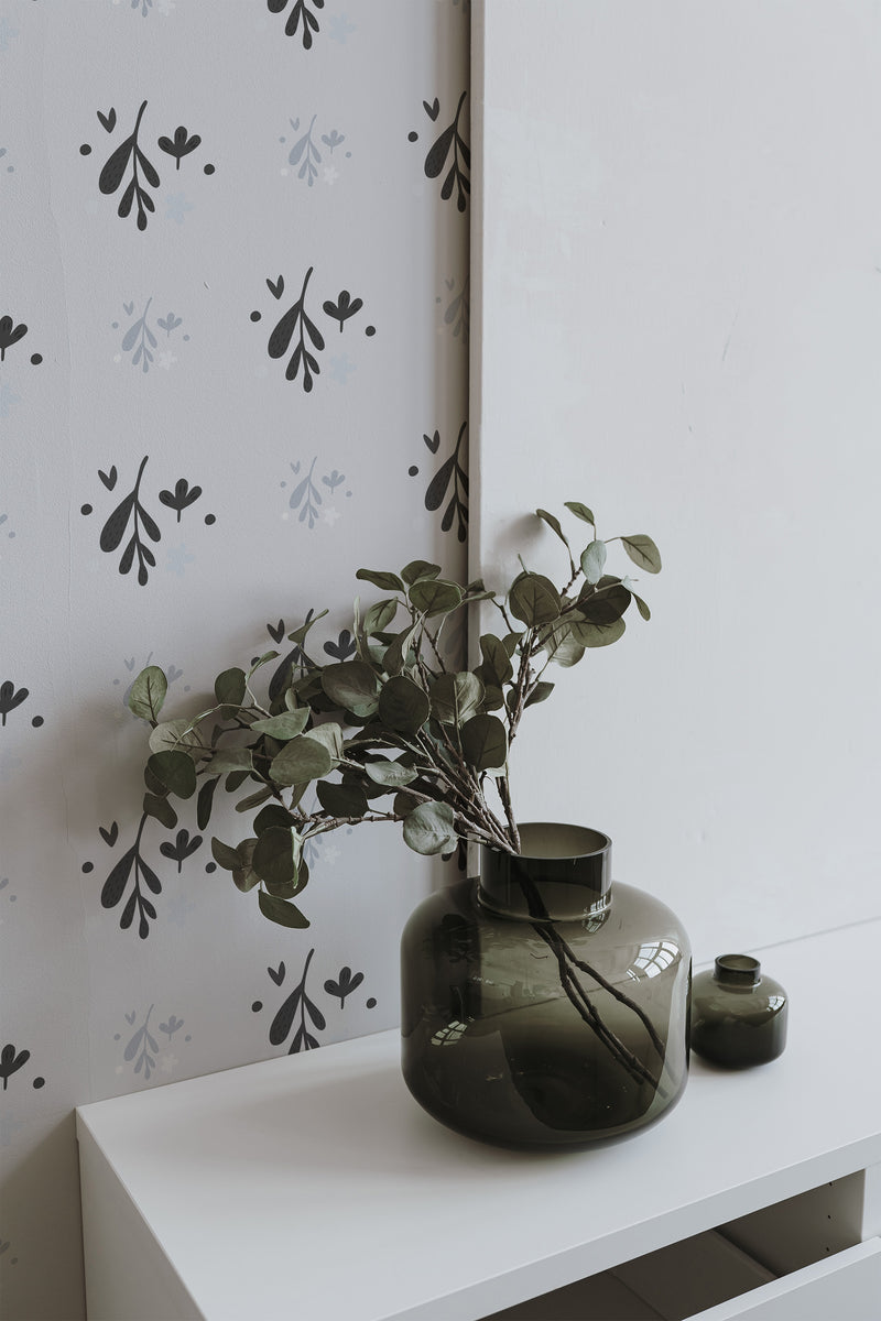 home decor plant decorative vase living room minimal leaves pattern