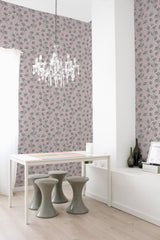 self adhesive wallpaper floral line pattern dining room table chandelier home decor