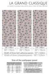floral line peel and stick wallpaper specifiation