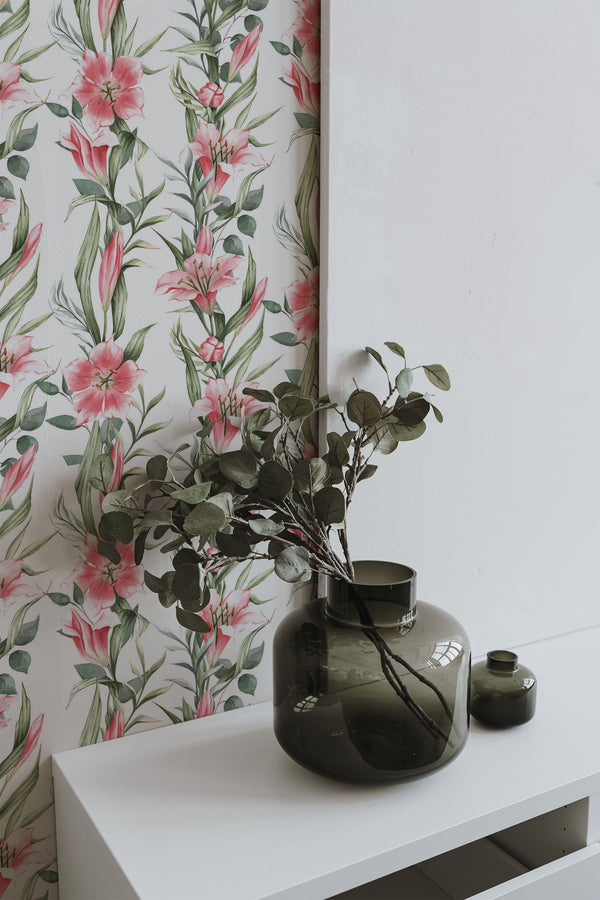 home decor plant decorative vase living room lilies pattern