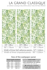 natural leaf peel and stick wallpaper specifiation
