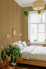 stick and peel wallpaper bamboo pattern bedroom boho wall decor green plants