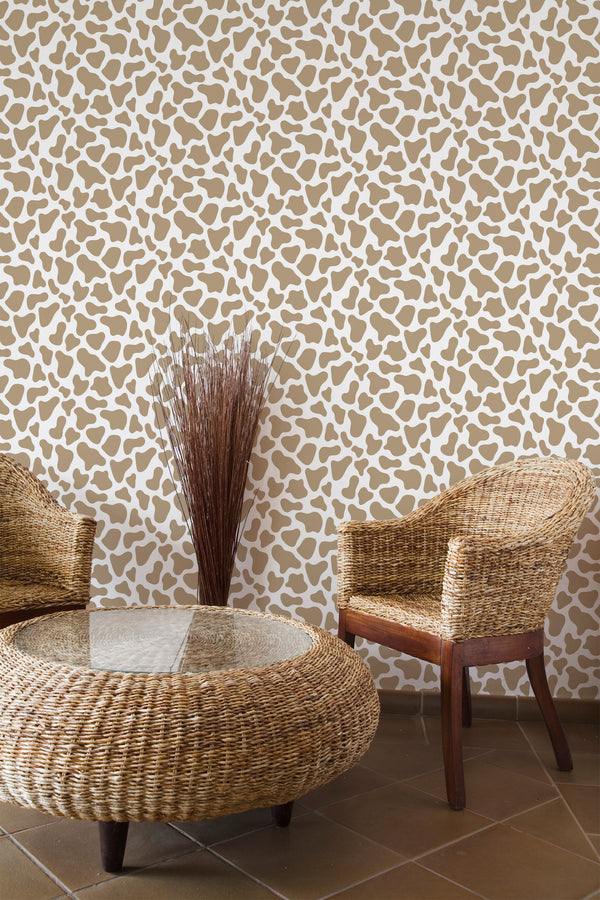 rustic armchairs coffee table lounge giraffe pattern interior