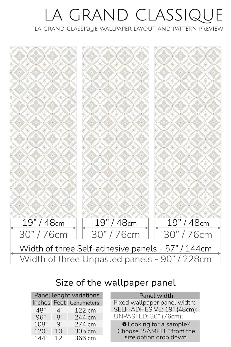 neutral vintage tile peel and stick wallpaper specifiation