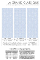 light blue damask peel and stick wallpaper specifiation